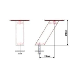 Barkonsole BKS45-210, Edelstahl-Optik -Geschirr barkonsole bks45 210 edelstahl optik4