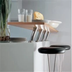 Barkonsole TableLine 2, Matt Verchromt -Geschirr barkonsole tableline 2 matt verchromt3