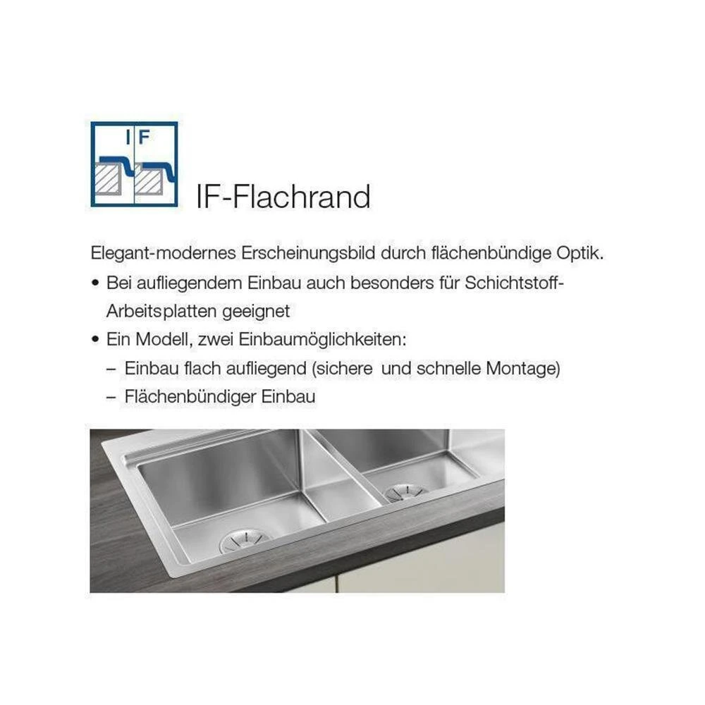 BLANCO Einbaubecken CLARON 500-IF Edelstahl Durinox InFino 8 BLANCO Einbaubecken CLARON 500-IF Edelstahl Durinox InFino – Bild 6