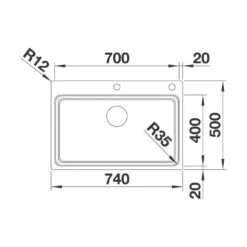 BLANCO Einbaubecken ETAGON 700-IF/A Edelstahl Seidenglanz InFino -Geschirr blanco einbaubecken etagon 700 if a edelstahl seidenglanz infino3