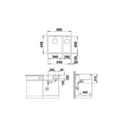 BLANCO Einbauspüle ANDANO 340/180-IF Edelstahl Seidenglanz | InFino Ablauf -Geschirr blanco einbauspuele andano 340 180 if edelstahl seidenglanz infino ablauf4
