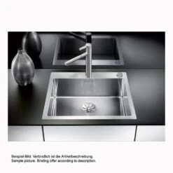 BLANCO Einbauspüle CLARON 550-IF/A Edelstahl | InFino Ablauf -Geschirr blanco einbauspuele claron 550 if a edelstahl infino ablauf2