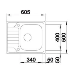 BLANCO Einbauspüle DINAS 45 S MINI Edelstahl Bürstfinish -Geschirr blanco einbauspuele dinas 45 s mini edelstahl buerstfinish3