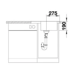 BLANCO Einbauspüle DINAS 45 S MINI Edelstahl Bürstfinish -Geschirr blanco einbauspuele dinas 45 s mini edelstahl buerstfinish6