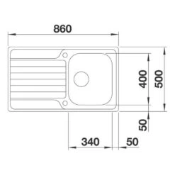 BLANCO Einbauspüle DINAS 45S Edelstahl Bürstfinish -Geschirr blanco einbauspuele dinas 45s edelstahl buerstfinish3