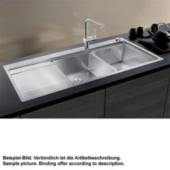 BLANCO Einbauspüle DIVON II 8 S-IF Edelstahl Seidenglanz | InFino Ablauf -Geschirr blanco einbauspuele divon ii 8 s if edelstahl seidenglanz infino ablauf3