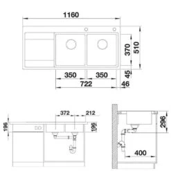 BLANCO Einbauspüle DIVON II 8 S-IF Edelstahl Seidenglanz | InFino Ablauf -Geschirr blanco einbauspuele divon ii 8 s if edelstahl seidenglanz infino ablauf5