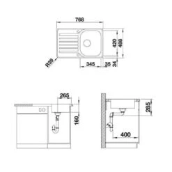 BLANCO Einbauspüle LANTOS 45 S-IF Compact Edelstahl Bürstfinish -Geschirr blanco einbauspuele lantos 45 s if compact edelstahl buerstfinish3