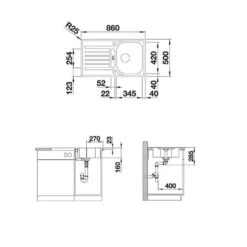 BLANCO Einbauspüle LANTOS 45 S-IF Edelstahl Bürstfinish -Geschirr blanco einbauspuele lantos 45 s if edelstahl buerstfinish3