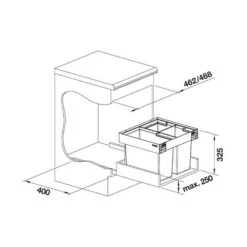 BLANCO FLEXON II Low 50/3 Einbau-Abfallsammler -Geschirr blanco flexon ii low 50 3 einbau abfallsammler3