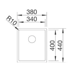 BLANCO Unterbaubecken CLARON 340-U Edelstahl Durinox InFino -Geschirr blanco unterbaubecken claron 340 u edelstahl durinox infino4
