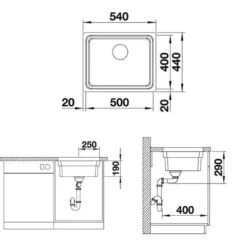 BLANCO Unterbaubecken ETAGON 500-U Edelstahl Seidenglanz | InFino Ablauf | 521841 -Geschirr blanco unterbaubecken etagon 500 u edelstahl seidenglanz infino ablauf 5218414