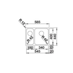 BLANCO Unterbaubecken SOLIS 340/180-U Edelstahl Bürstfinish -Geschirr blanco unterbaubecken solis 340 180 u edelstahl buerstfinish3