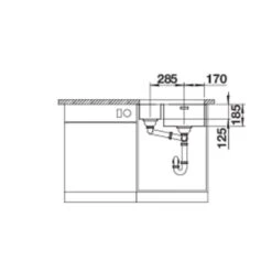 BLANCO Unterbaubecken SOLIS 340/180-U Edelstahl Bürstfinish -Geschirr blanco unterbaubecken solis 340 180 u edelstahl buerstfinish6