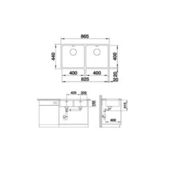 BLANCO Unterbauspüle ANDANO 400/400-U Edelstahl Seidenglanz | InFino Ablauf | 522987 -Geschirr blanco unterbauspuele andano 400 400 u edelstahl seidenglanz infino ablauf 5229874