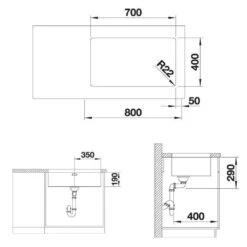 BLANCO Unterbauspüle ANDANO 700-U Edelstahl Seidenglanz | InFino Ablauf | 522971 -Geschirr blanco unterbauspuele andano 700 u edelstahl seidenglanz infino ablauf 5229714