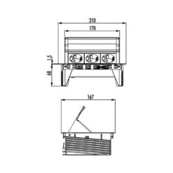 EVOline FlipTop Einbausteckdosenelement, Mit 3 Schukosteckdosen -Geschirr evoline fliptop einbausteckdosenelement mit 3 schukosteckdosen4