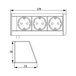 EVOline R-Dock, Steckdosenelement, Mit 3 Schuko-Steckdosen -Geschirr evoline r dock steckdosenelement mit 3 schuko steckdosen4