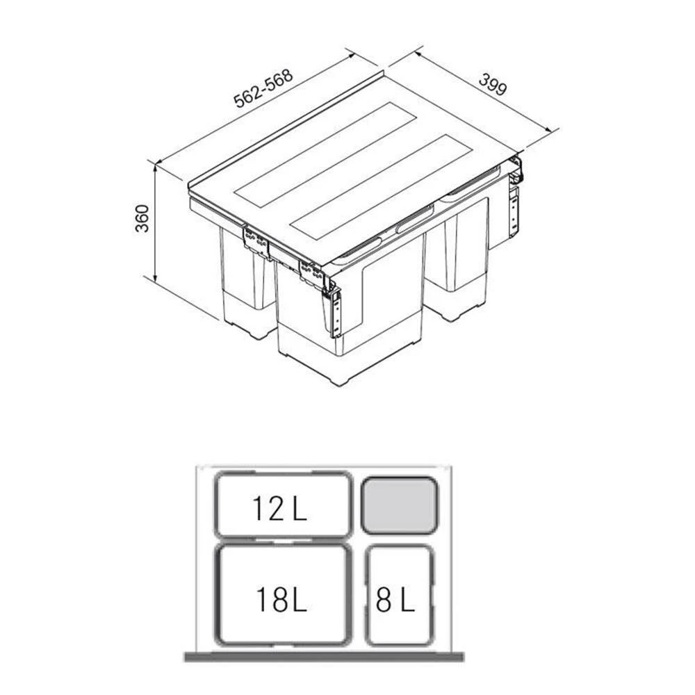 Franke Einbau-Abfallsammler Sorter Garbo 60-3 5 Franke Einbau-Abfallsammler Sorter Garbo 60-3 – Bild 3