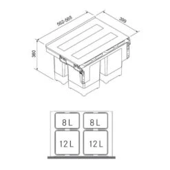 Franke Einbau-Abfallsammler Sorter Garbo 60-4 -Geschirr franke einbau abfallsammler sorter garbo 60 43