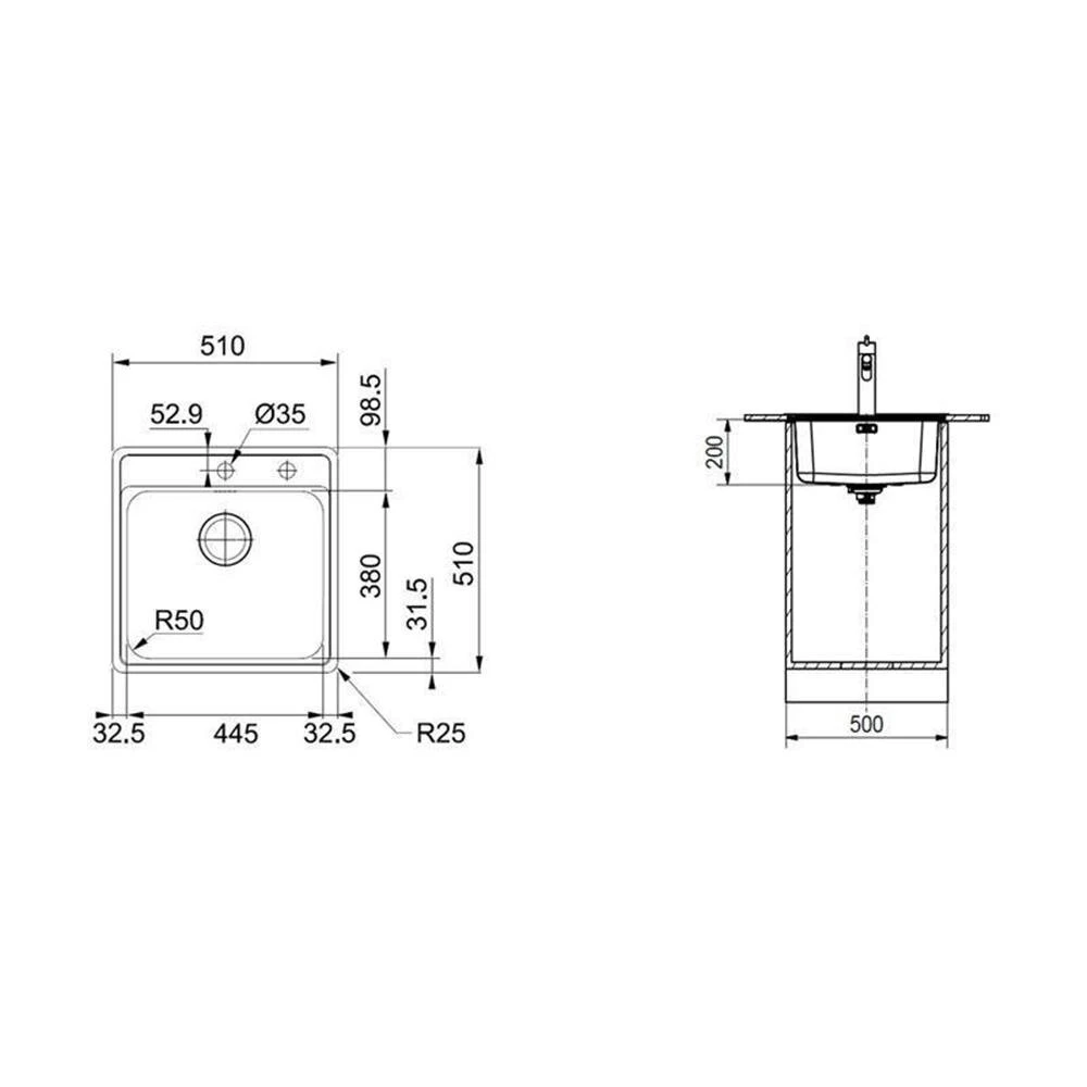 Franke Einbaubecken Bell BCX 210-51 Edelstahl 4 Franke Einbaubecken Bell BCX 210-51 Edelstahl – Bild 2