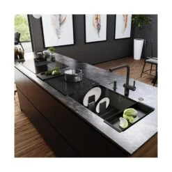 Franke Einbaubecken Mythos Masterpiece Premium BXM 210 / 110-68 Edelstahl PVD Anthracite, Druckknopfventil -Geschirr franke einbaubecken mythos masterpiece premium bxm 210 110 68 edelstahl pvd anthracite druckknopfventil3