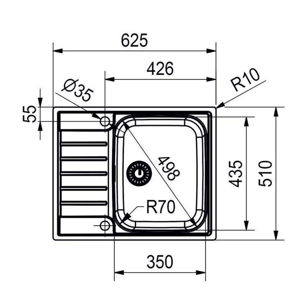 Franke Einbauspüle Argos AGX 211-62 Edelstahl, Exzenterbetätigung 5 Franke Einbauspüle Argos AGX 211-62 Edelstahl, Exzenterbetätigung – Bild 3