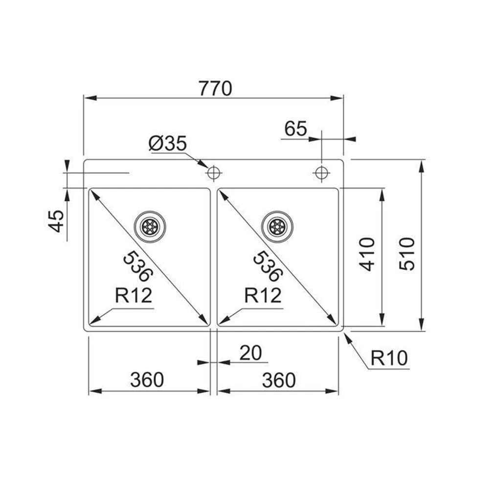 Franke Einbauspüle Franke Box BXX 220-36-36 A Edelstahl 4 Franke Einbauspüle Franke Box BXX 220-36-36 A Edelstahl – Bild 2