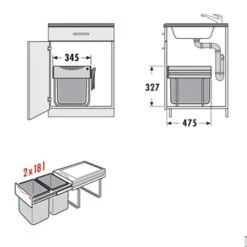 Hailo Abfallsammler 3641121 Raumspar Tandem 18/18 -Geschirr hailo abfallsammler 3641121 raumspar tandem 18 183