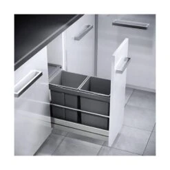 Hailo Abfallsammler 3669001 Tandem 15/15 Dunkelgrau