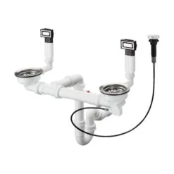 Hansgrohe D15-11 Automatische Ab- Und Überlaufgarnitur Für Doppelbecken Für Hansgrohe Edelstahlspülen