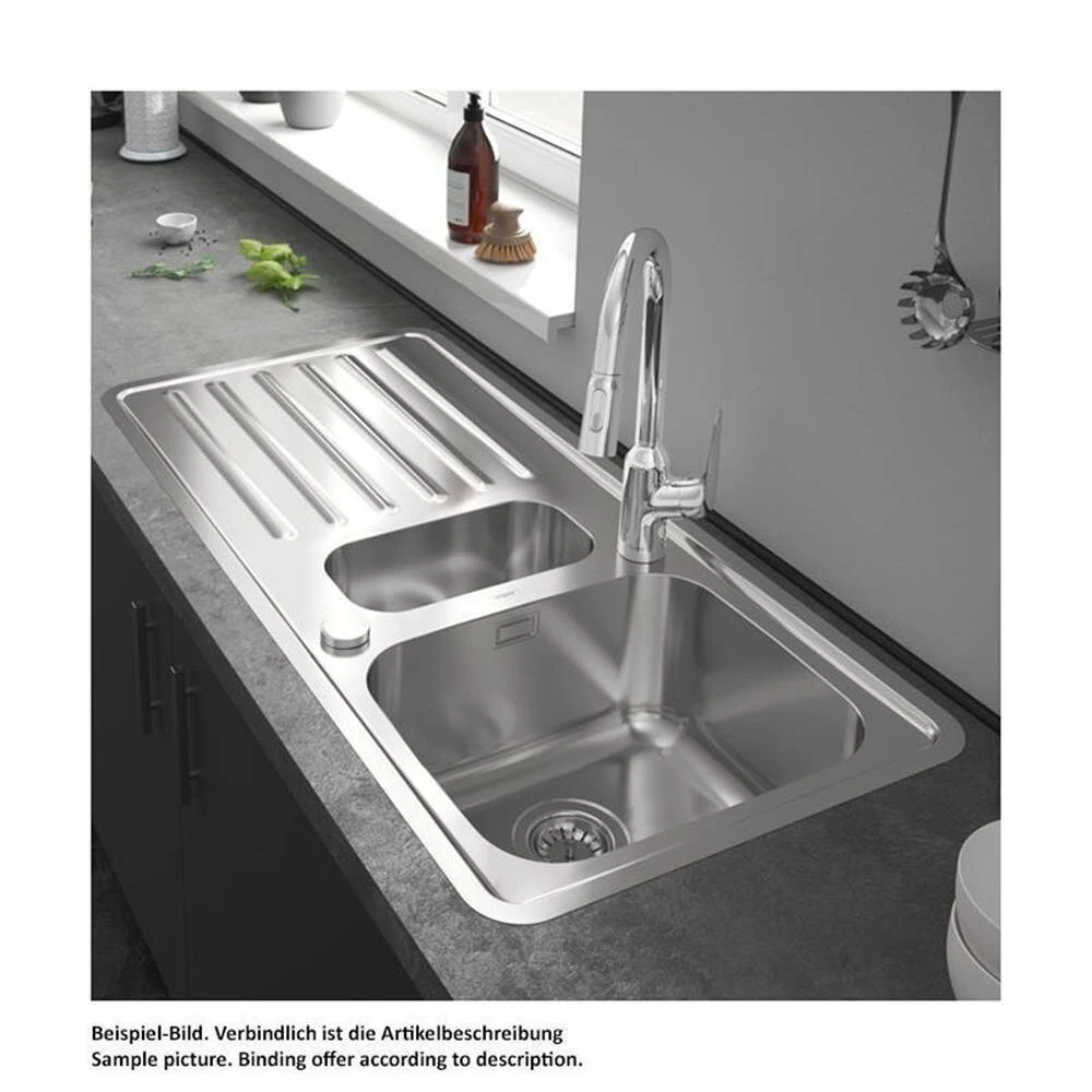 Hansgrohe Einbauspüle 340/150/400 S4113-F540 | Edelstahl 4 Hansgrohe Einbauspüle 340/150/400 S4113-F540 | Edelstahl – Bild 2