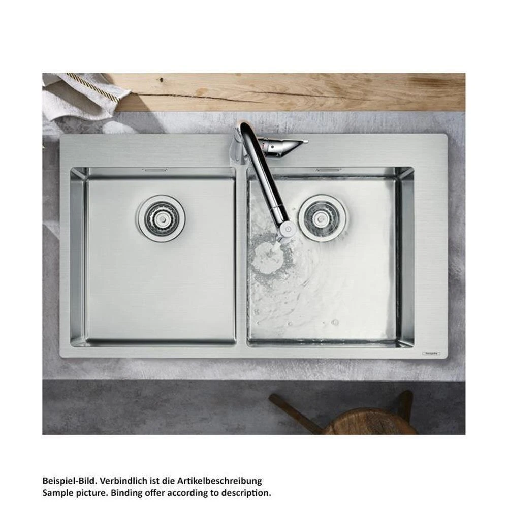 Hansgrohe Einbauspüle 370/370 S711-F765 | Edelstahl 4 Hansgrohe Einbauspüle 370/370 S711-F765 | Edelstahl – Bild 2