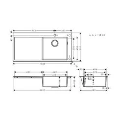 Hansgrohe Einbauspüle 450 S715-F450 | Edelstahl -Geschirr hansgrohe einbauspuele 450 s715 f450 edelstahl3