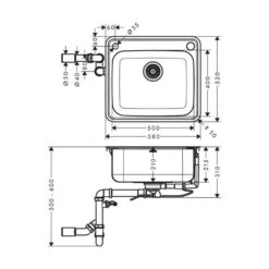 Hansgrohe Einbauspüle 500/400 S412-F500 | Edelstahl -Geschirr hansgrohe einbauspuele 500 400 s412 f500 edelstahl3