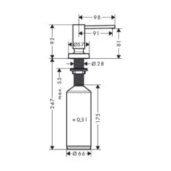 Hansgrohe Spülmittelspender A51 7 Hansgrohe Spülmittelspender A51 -Geschirr hansgrohe spuelmittelspender a513