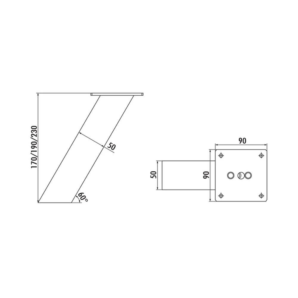 Kreta 1 Schräg, Konsole, Schwarz Matt 4 Kreta 1 Schräg, Konsole, Schwarz Matt – Bild 2