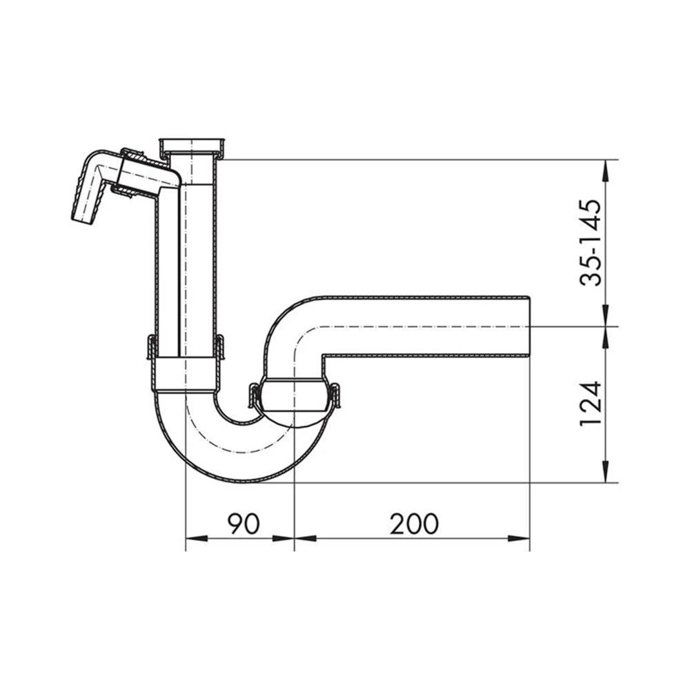 Kugelgelenksiphon, Siphon, Superleise, 1 ½" X Ø 50 Mm, Mit 1 Geräteanschluss 4 Kugelgelenksiphon, Siphon, Superleise, 1 ½" X Ø 50 Mm, Mit 1 Geräteanschluss – Bild 2
