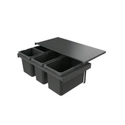 Naber Abfallsammler Cox Stand-UP® 280 S/800-4, Für Vorhandene Auszüge, Ohne Biodeckel, Anthrazit, H 280 Mm