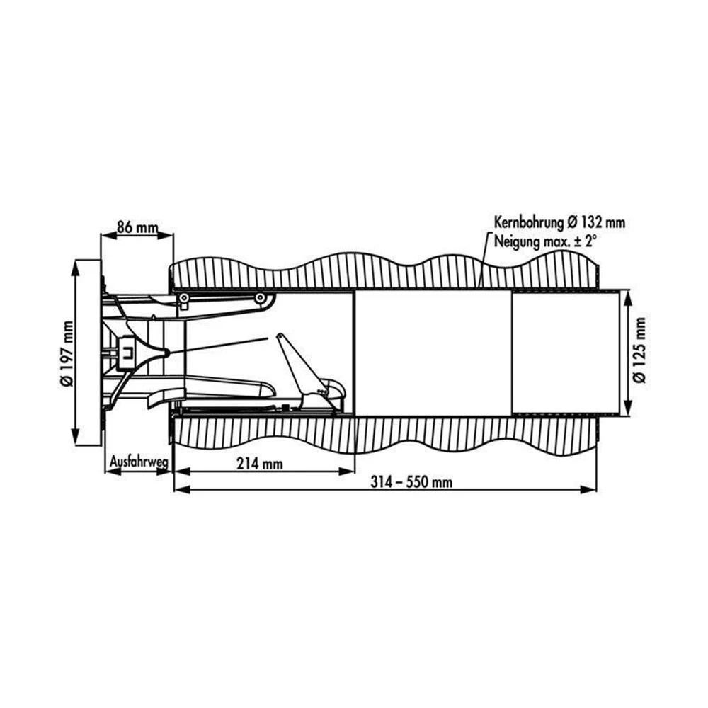Naber COMPAIR System Ø 125 Flow Star GTS 125 Mauerkasten, Innen Rundrohr-Anschluss 7 Naber COMPAIR System Ø 125 Flow Star GTS 125 Mauerkasten, Innen Rundrohr-Anschluss – Bild 5