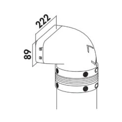 Naber COMPAIR System Ø 150 Prime P-UR 150 Umlenkstück 90° Mit Rundrohr -Geschirr naber compair system r 150 prime p ur 150 umlenkstueck 90 mit rundrohr2