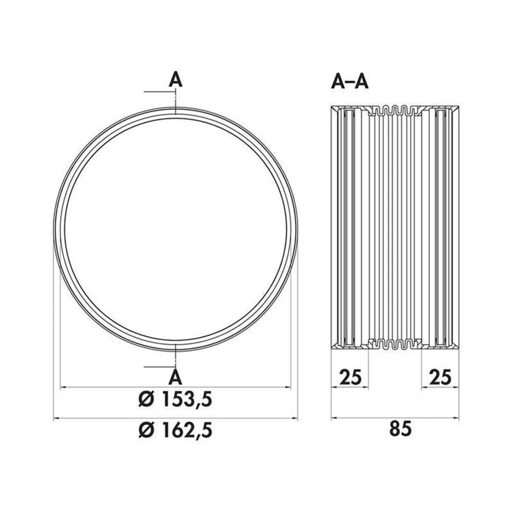 Naber COMPAIR System Ø 150 Prime P-UVR 150 Universalverbinder, Hellgrau 4 Naber COMPAIR System Ø 150 Prime P-UVR 150 Universalverbinder, Hellgrau – Bild 2