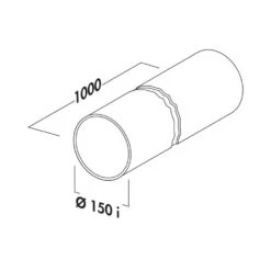 Naber COMPAIR System Ø 150 R-150 Rundrohr 1000 Mm, Weiß -Geschirr naber compair system r 150 r 150 rundrohr 1000 mm weiss2