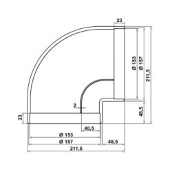Naber COMPAIR System Ø 150 R-RBV Flow 150 Rohrbogen 90° Weiß -Geschirr naber compair system r 150 r rbv flow 150 rohrbogen 90 weiss2