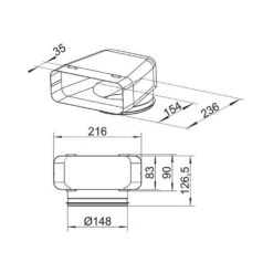 Naber COMPAIR System Ø 150 Stahl SF-UR 150 Umlenkstück 90°, Verzinkter Stahl -Geschirr naber compair system r 150 stahl sf ur 150 umlenkstueck 90 verzinkter stahl2
