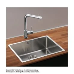 Naber Einbaubecken-Set Corno Basso 4 Edelstahl Mit Küchenarmatur Arco 1 Chrom Hochdruck -Geschirr naber einbaubecken set corno basso 4 edelstahl mit kuechenarmatur arco 1 chrom hochdruck2