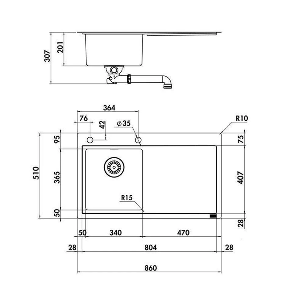 Naber Einbauspülen-Set Corno Ora Edelstahl Mit Küchenarmatur Arco 1 Chrom Hochdruck 4 Naber Einbauspülen-Set Corno Ora Edelstahl Mit Küchenarmatur Arco 1 Chrom Hochdruck – Bild 2