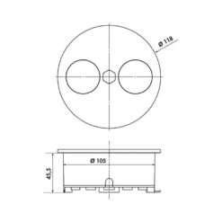 Naber Einbausteckdose Duplex USB A+C, Rund, Mit Schukosteckdose -Geschirr naber einbausteckdose duplex usb a c rund mit schukosteckdose3