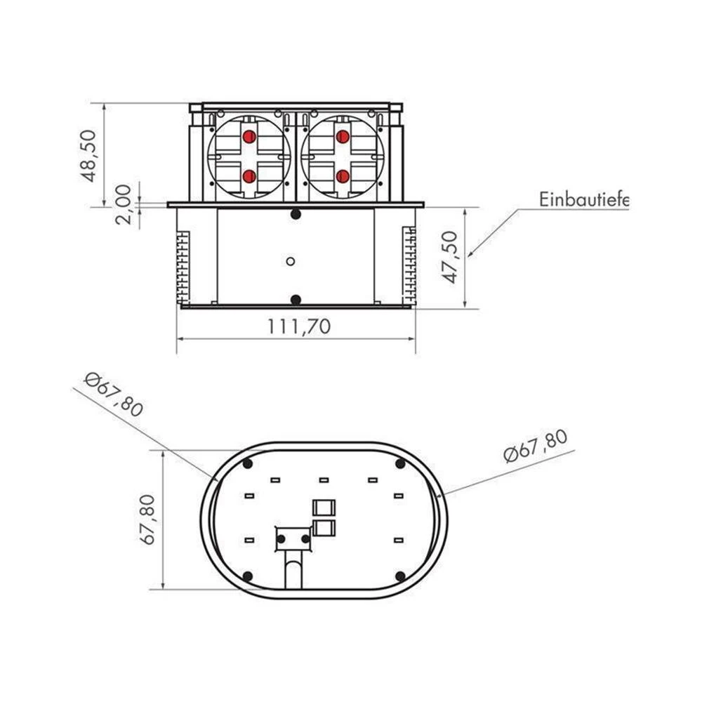 Naber Einbausteckdose Piccolino 6 Naber Einbausteckdose Piccolino – Bild 4