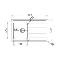 Pyramis Einbauspüle ALEA (86X50) 1B 1D -Geschirr pyramis einbauspuele alea 86x50 1b 1d3
